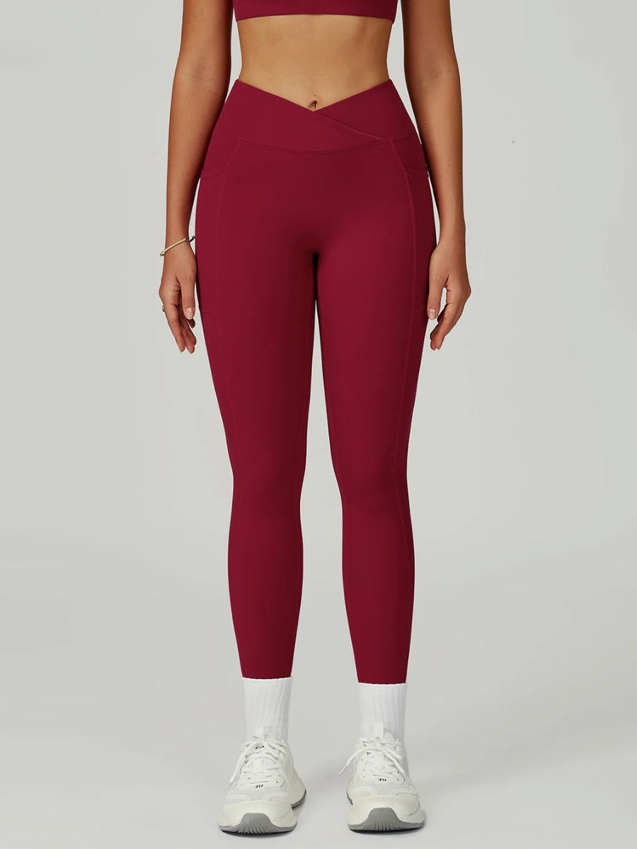 Legging Sport avec Poche - rouge / S