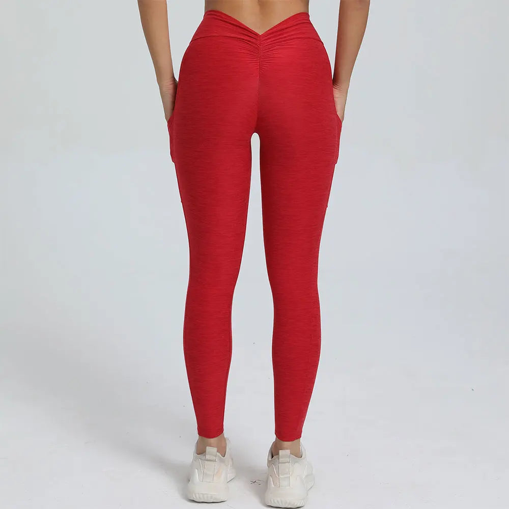 Legging Sport Femme Gainant - rouge / S