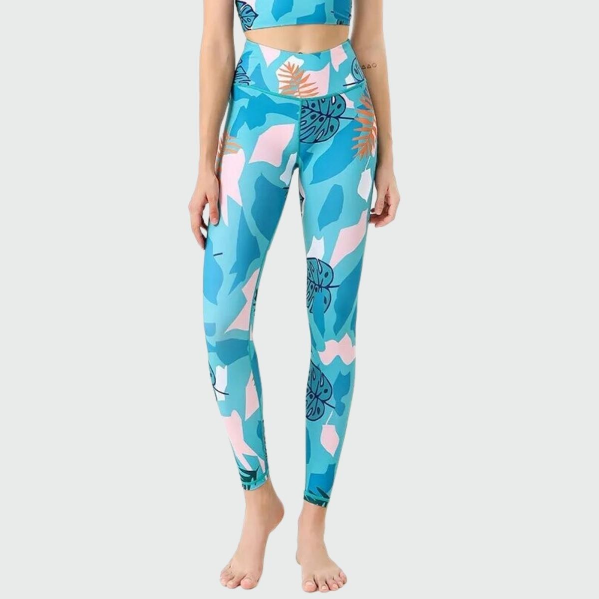Legging Yoga Blue & Pink - bleu & rose / S