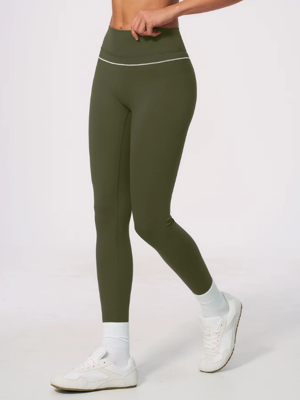 Legging Yoga Contrasté - vert militaire / S
