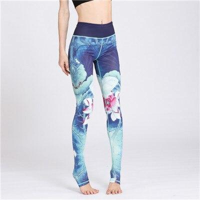 Legging Yoga Ocean Flower - Bleu / S