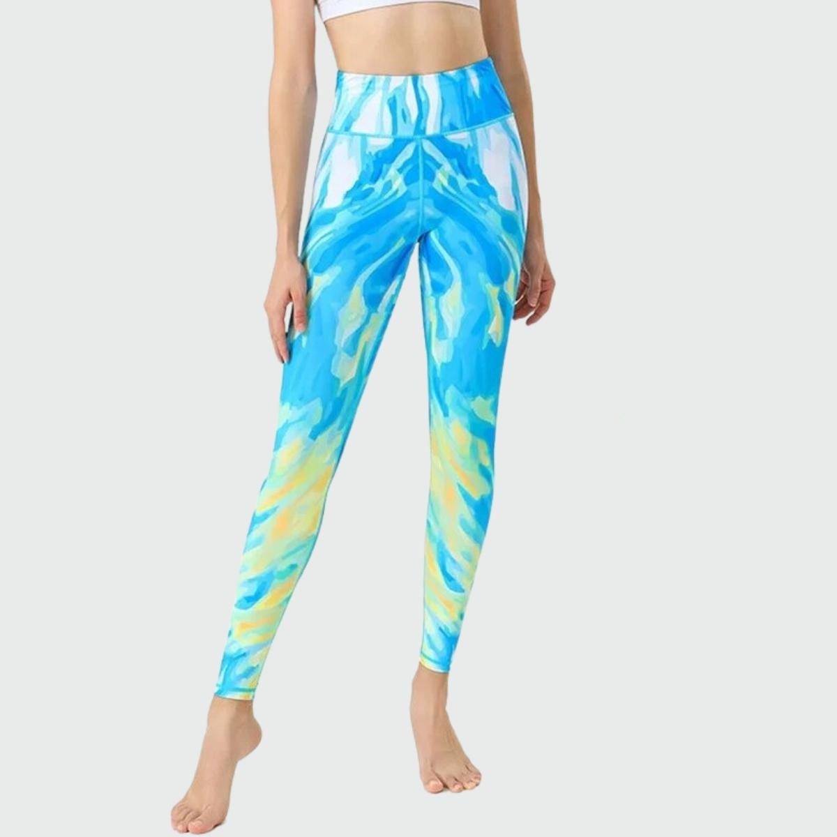 Legging Yoga Sunset - bleu & jaune / S
