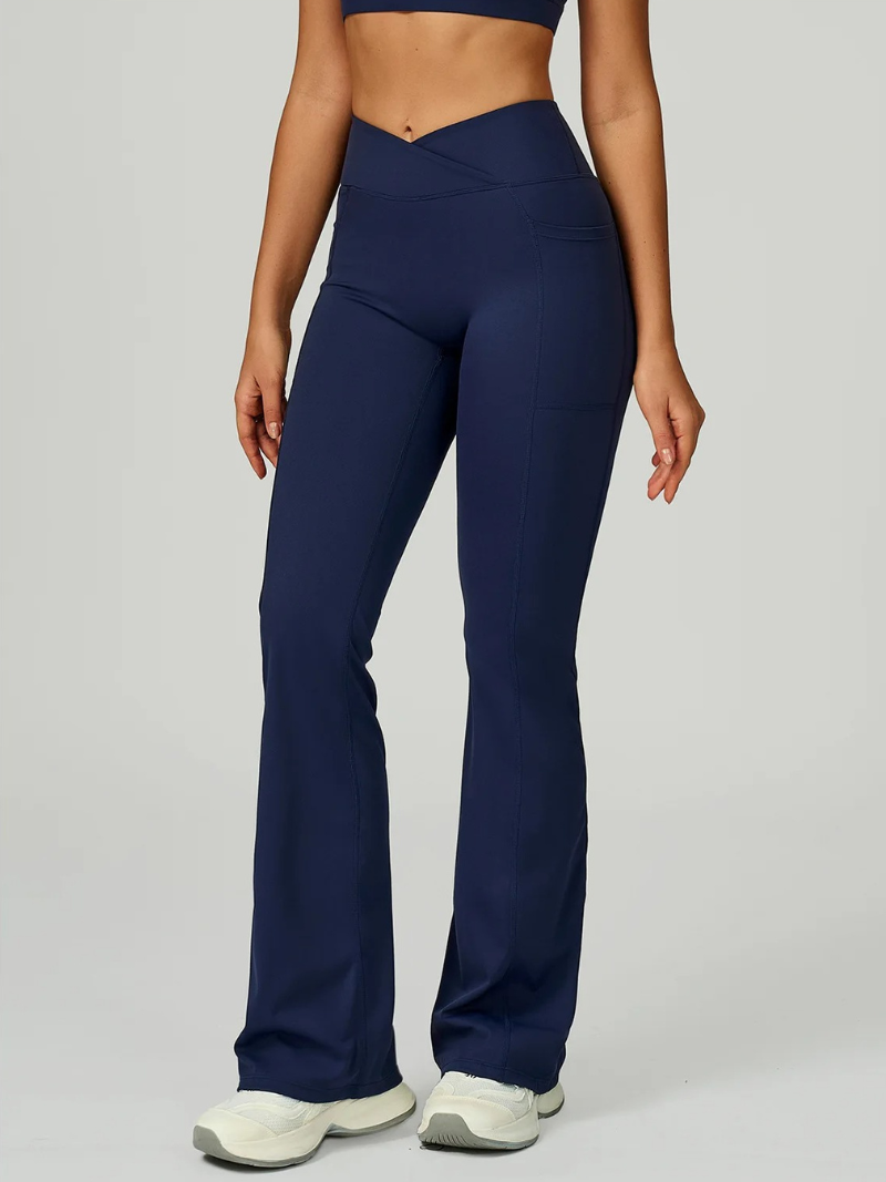 Pantalon Moulant Evasé Femme - bleu marine / S