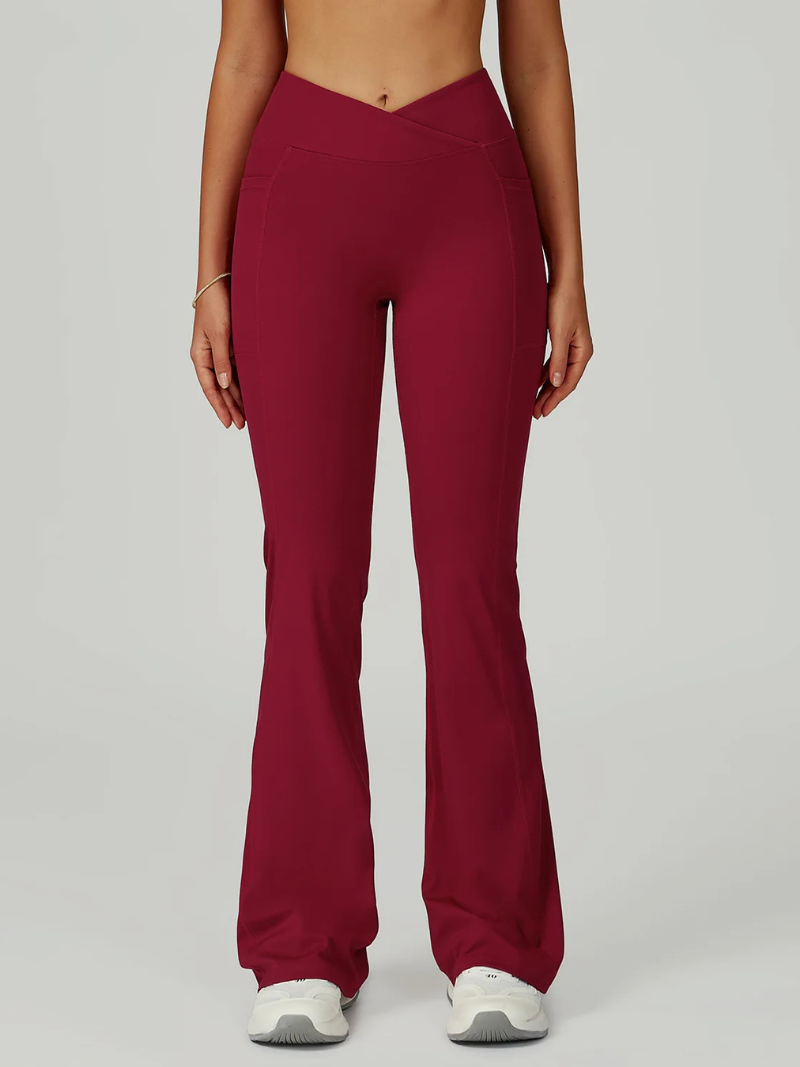 Pantalon Moulant Evasé Femme - bordeaux / S