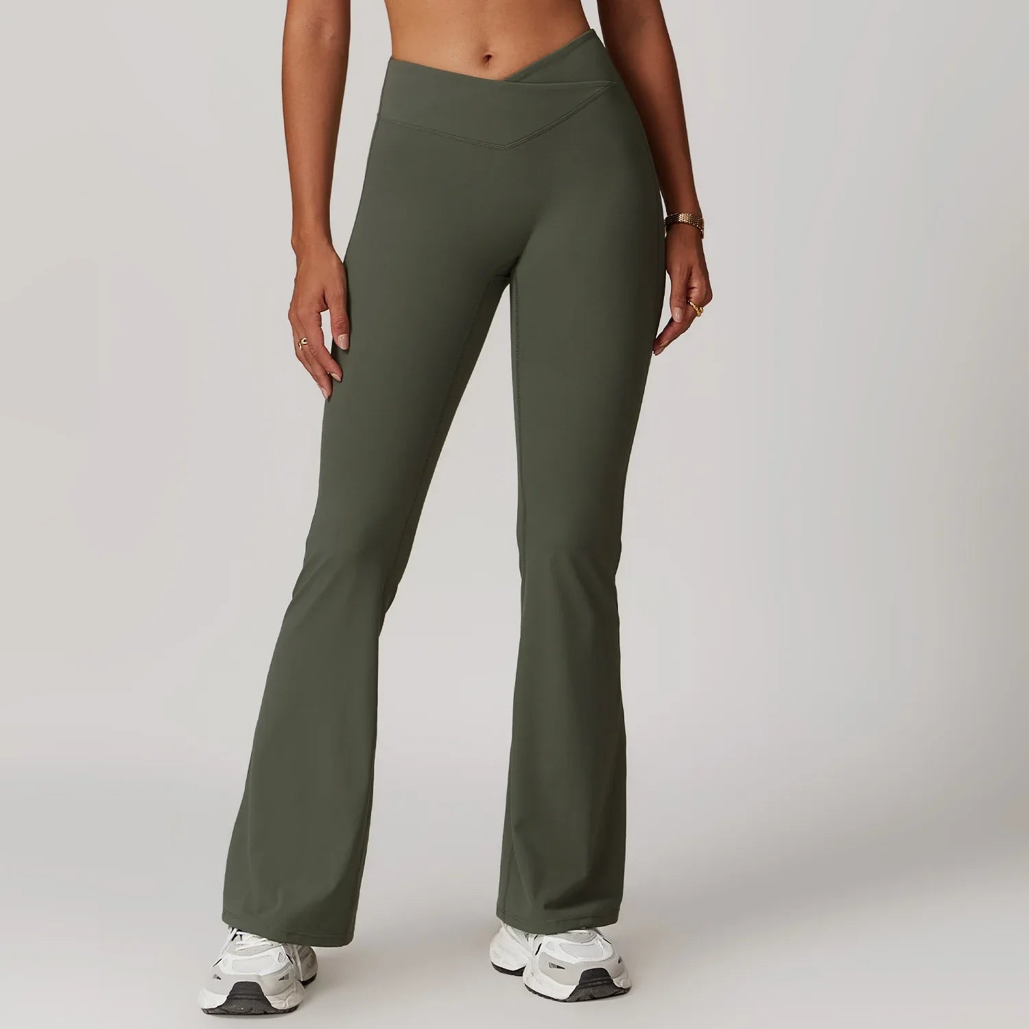 Pantalon Sport Evasé Femme - vert militaire / S