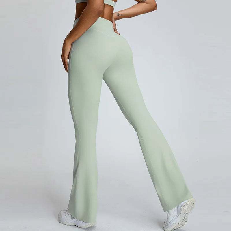 Pantalon Yoga Femme Taille Haute - vert clair / S