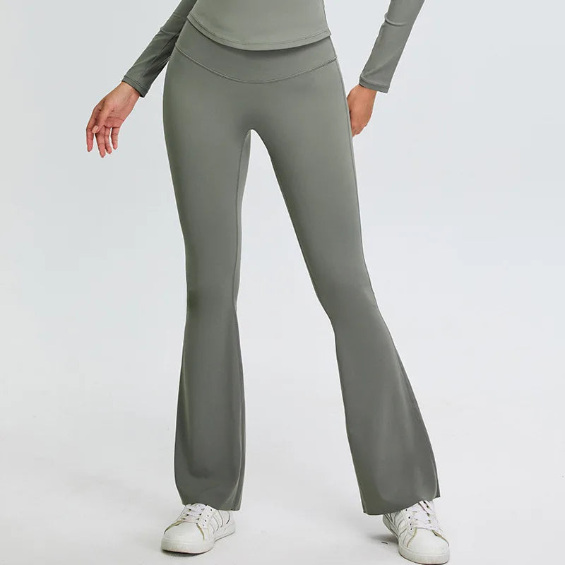 Pantalon Yoga Femme Taille Haute - vert militaire / S