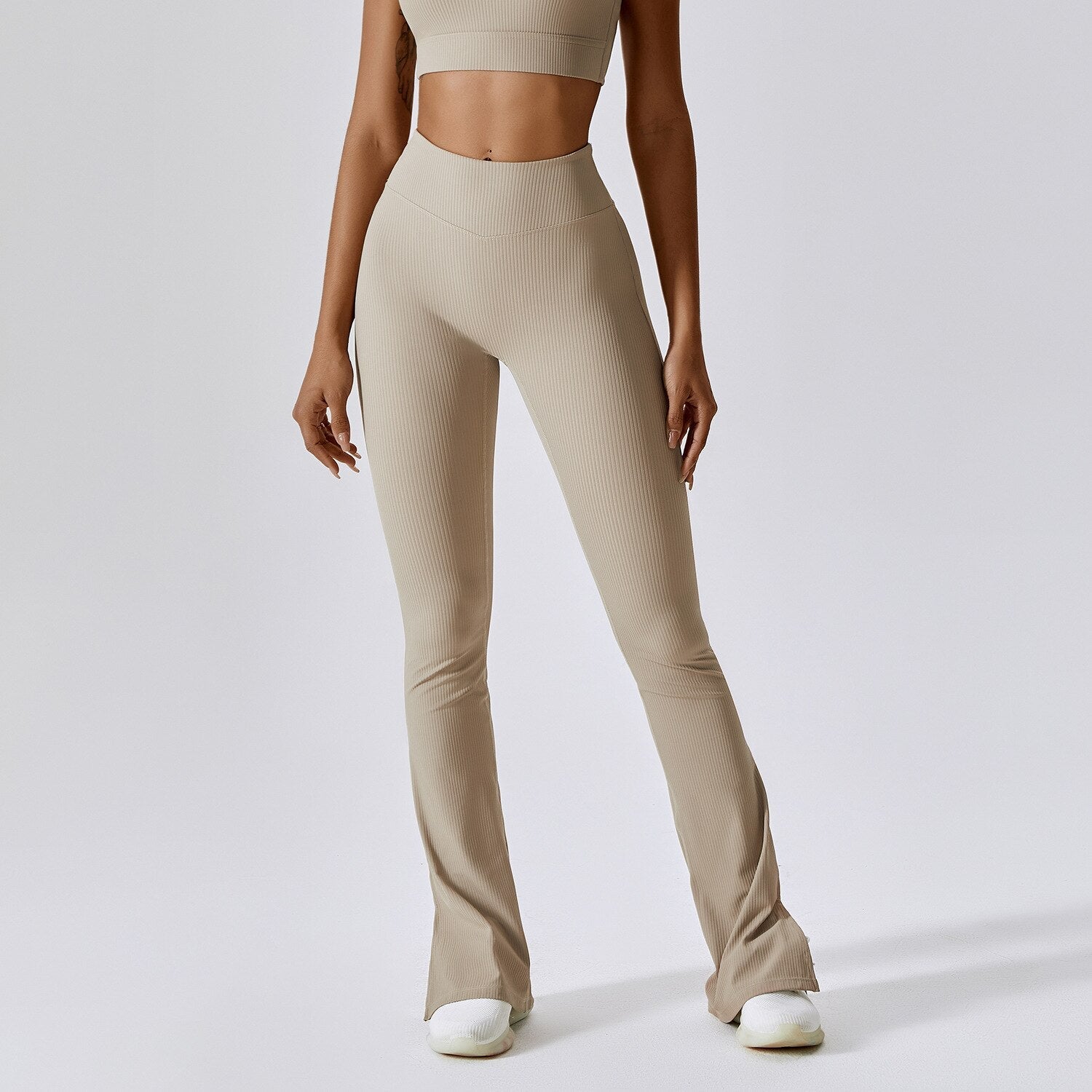 Pantalon Yoga Fente - beige / S