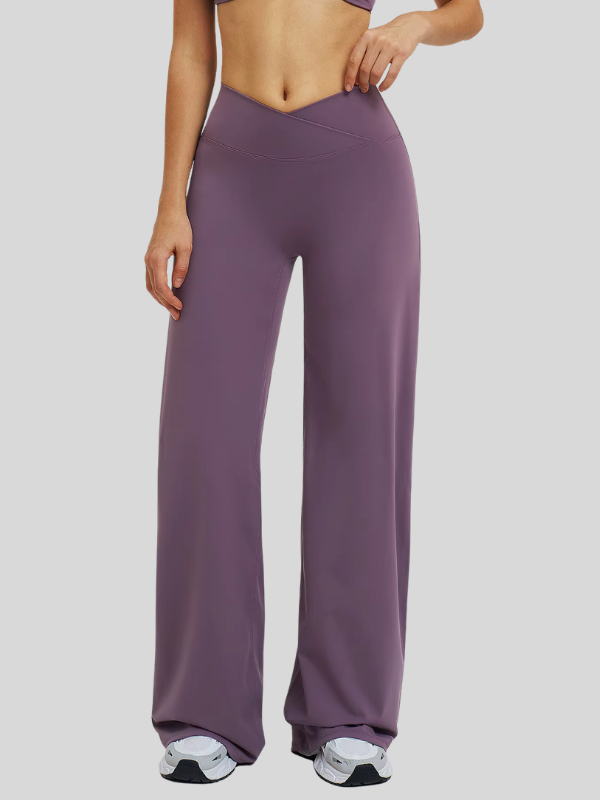 Pantalon Yoga Taille Croisée - mauve / S