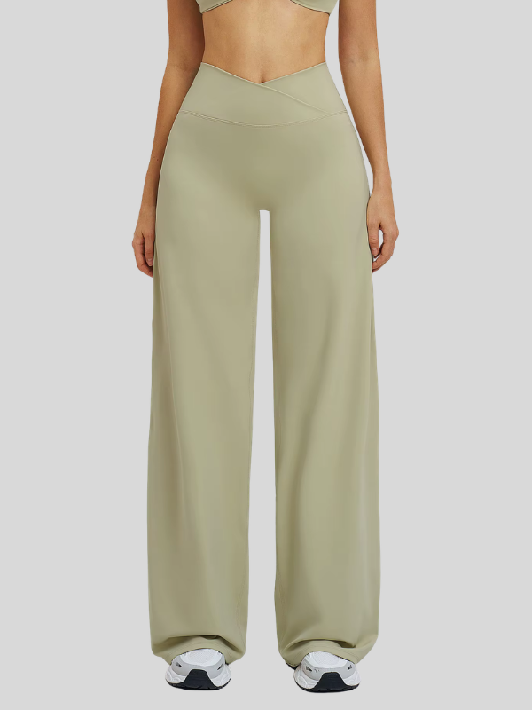 Pantalon Yoga Taille Croisée - vert clair / S
