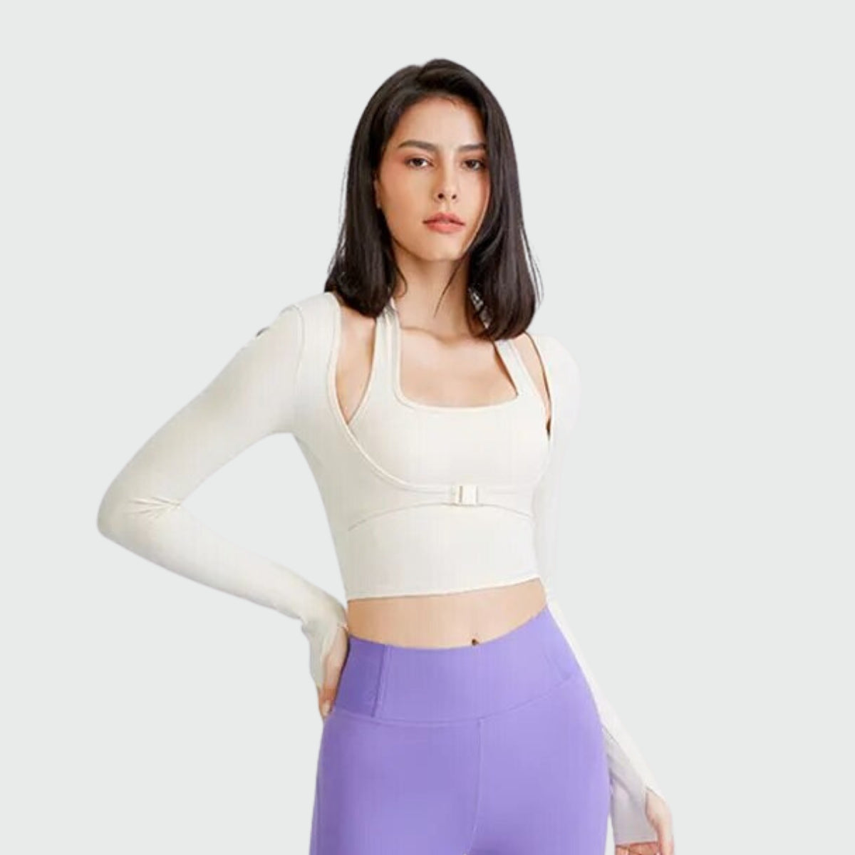 Pull Yoga Brassière Intégrée - beige / S