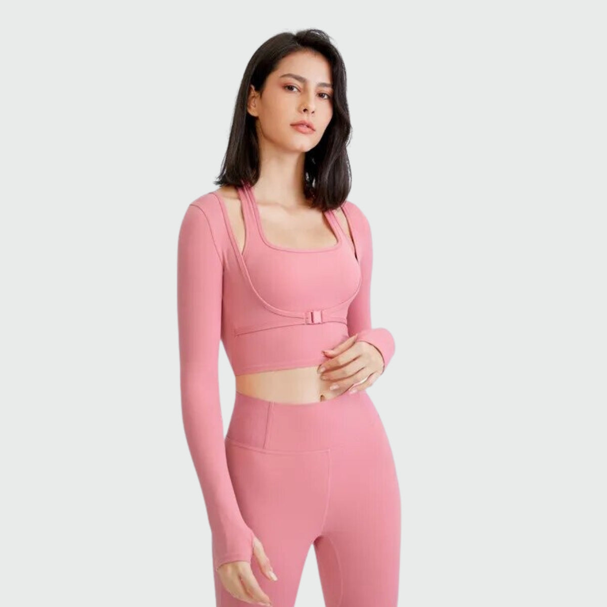 Pull Yoga Brassière Intégrée - rose / S