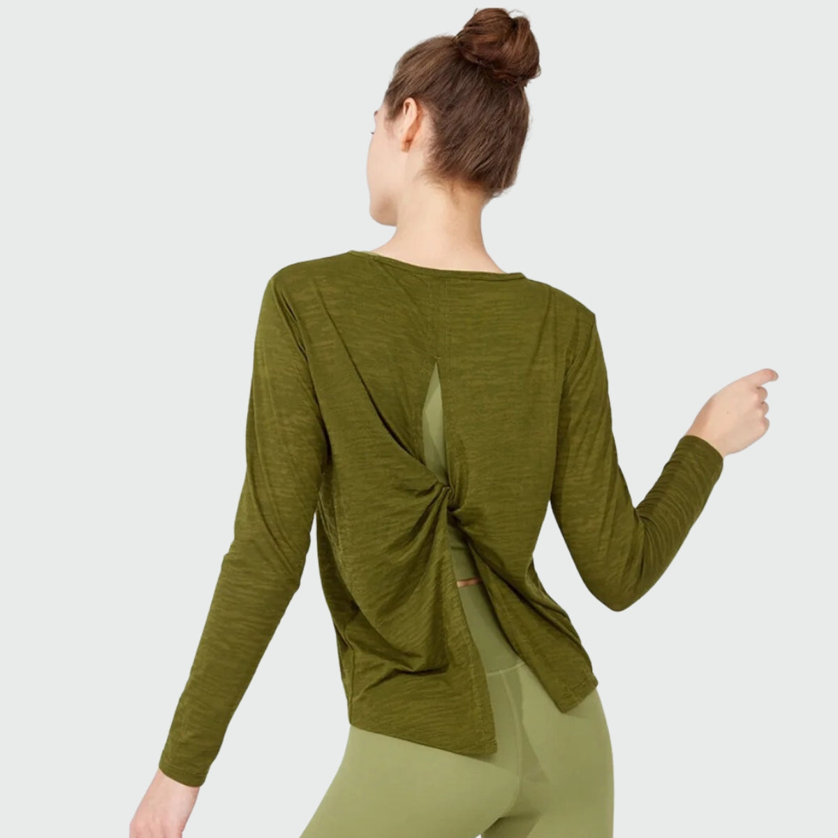 Pull Yoga Jyoti - vert olive / S