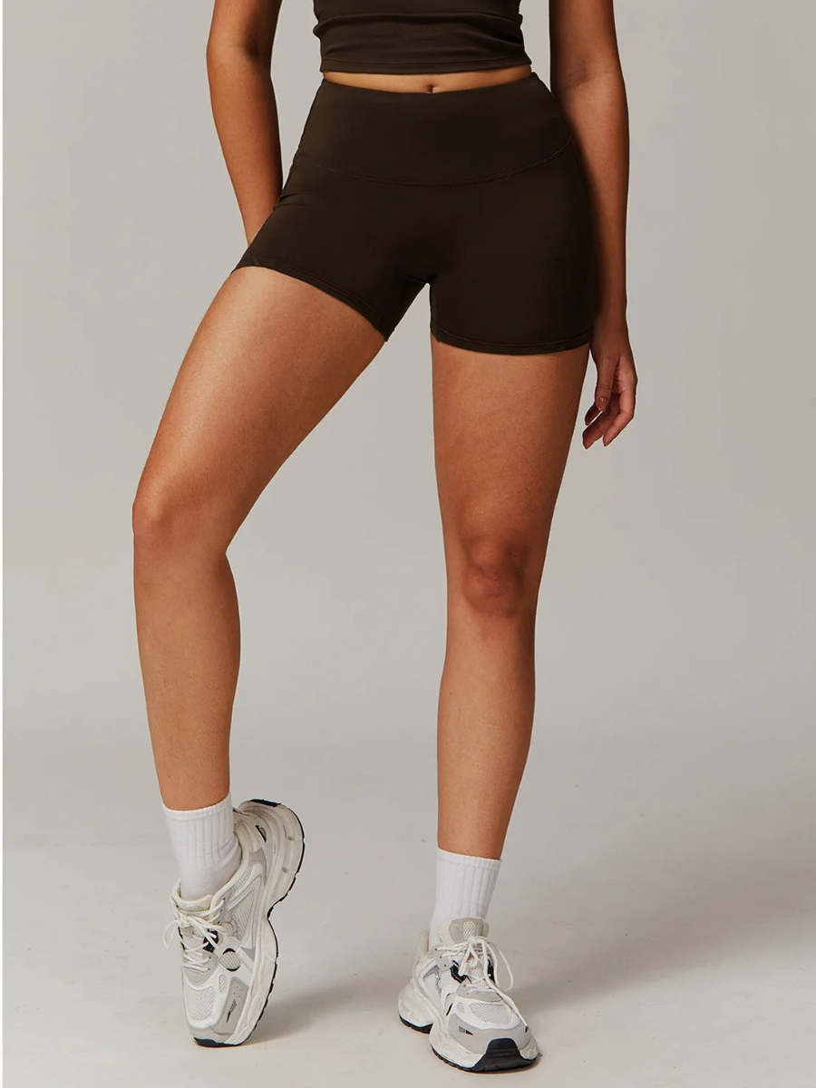 Short Court Femme Sport - marron foncé / S