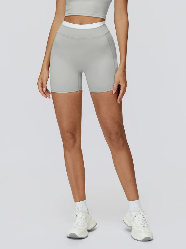 Short Sport Femme Taille Haute - gris clair / S