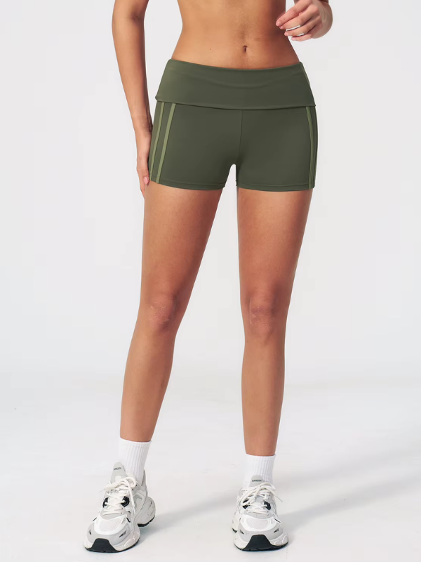 Short Yoga Double Bande - vert militaire / S