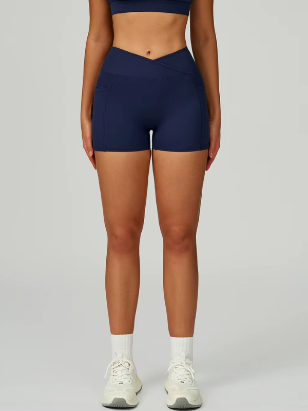 Short Yoga Poches - bleu marine / S