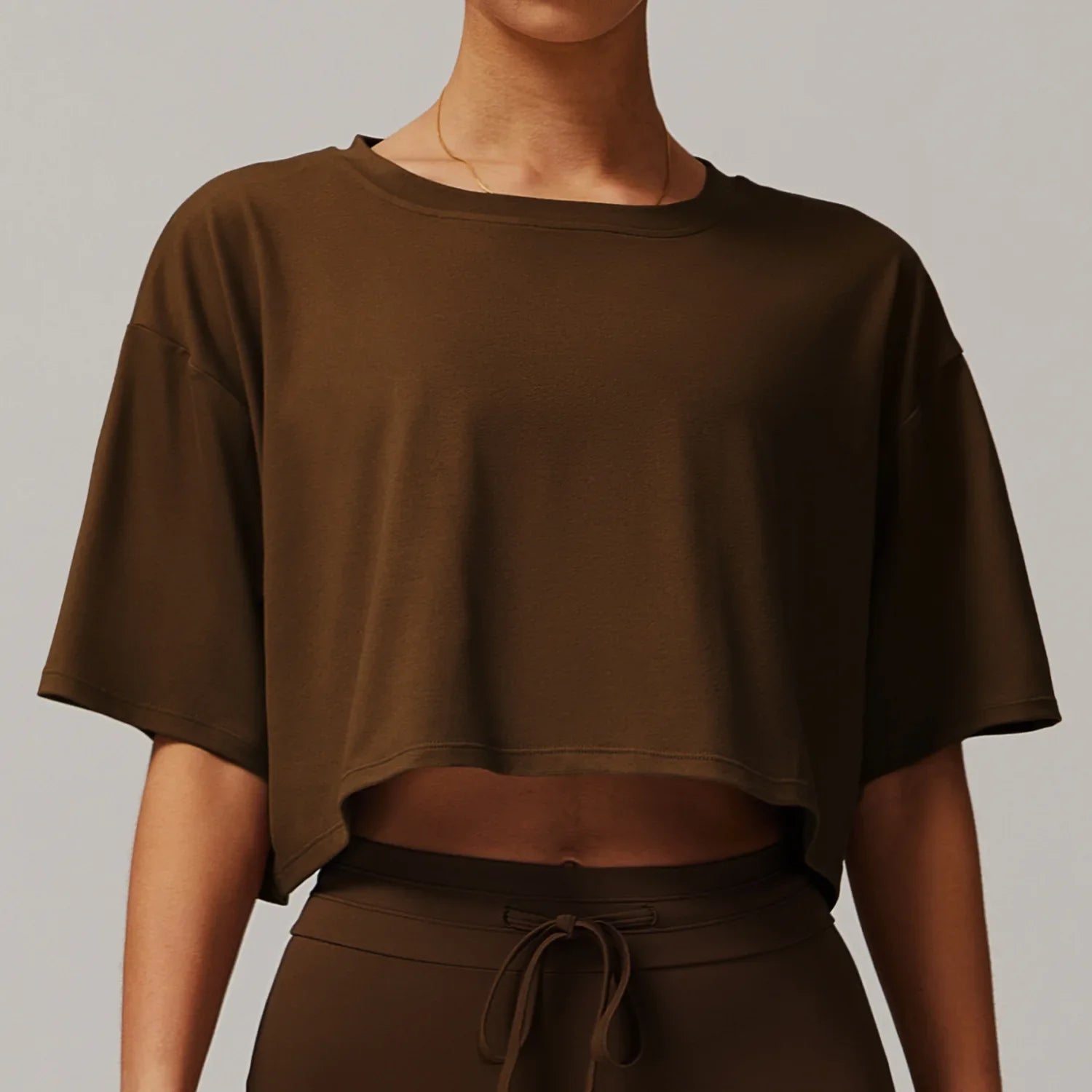 T-shirt Large Sport Femme - marron / S