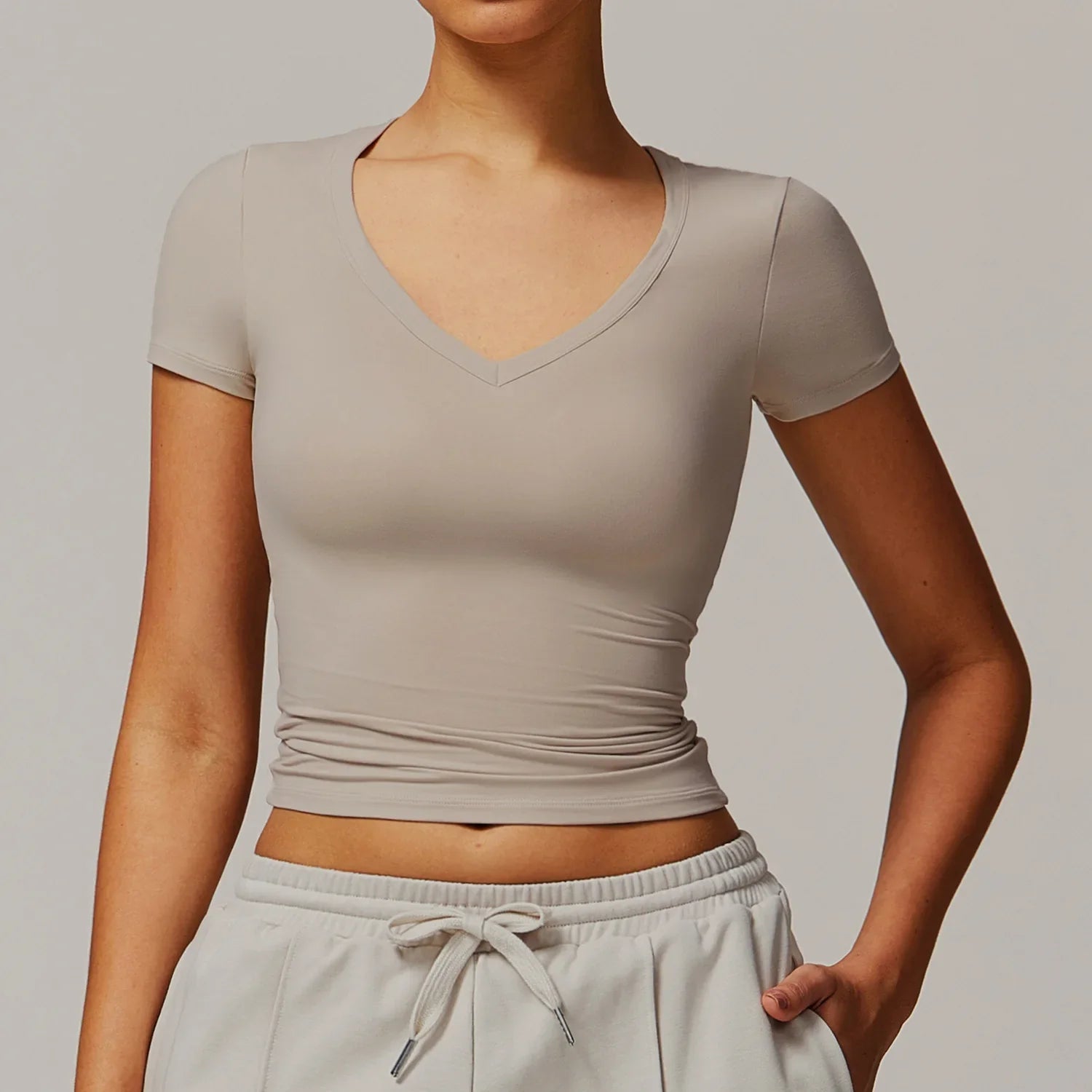 T-shirt Pilates Femme - kaki / S