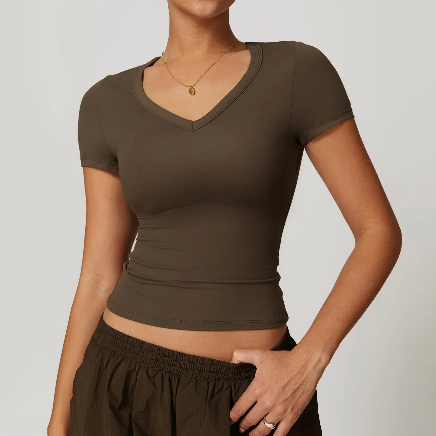 T-shirt Pilates Femme - marron / S