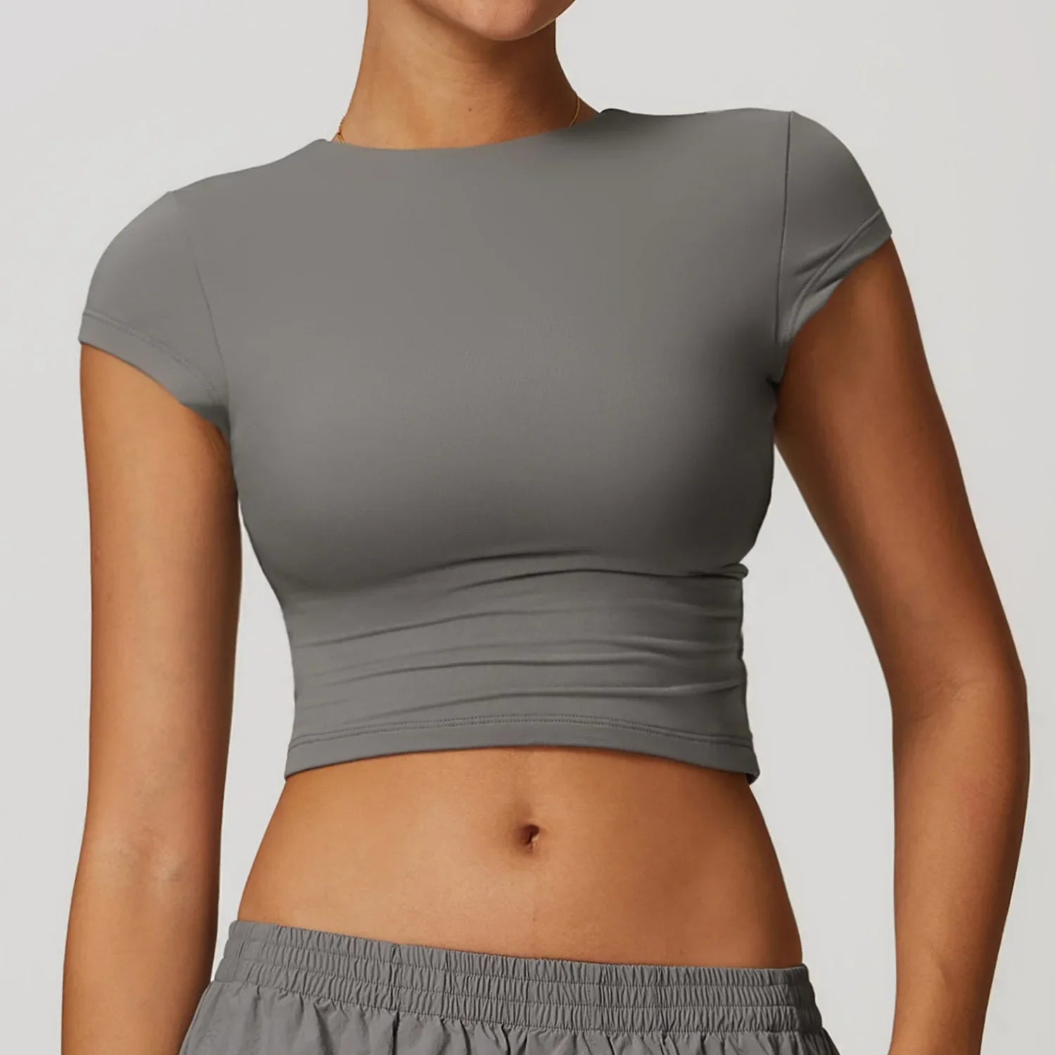T-shirt Sport Crop Top - gris / S