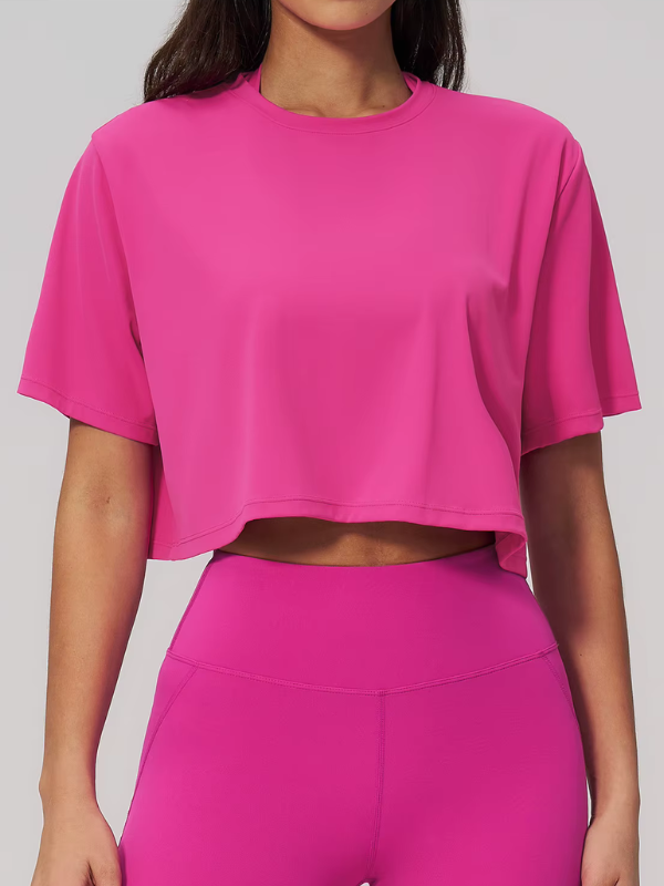 T-shirt Yoga Ample - rose / S