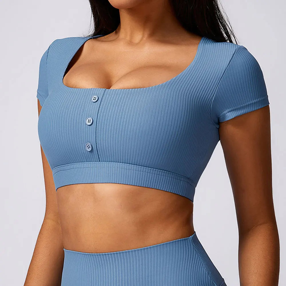 T-Shirt Yoga Anna - bleu / S
