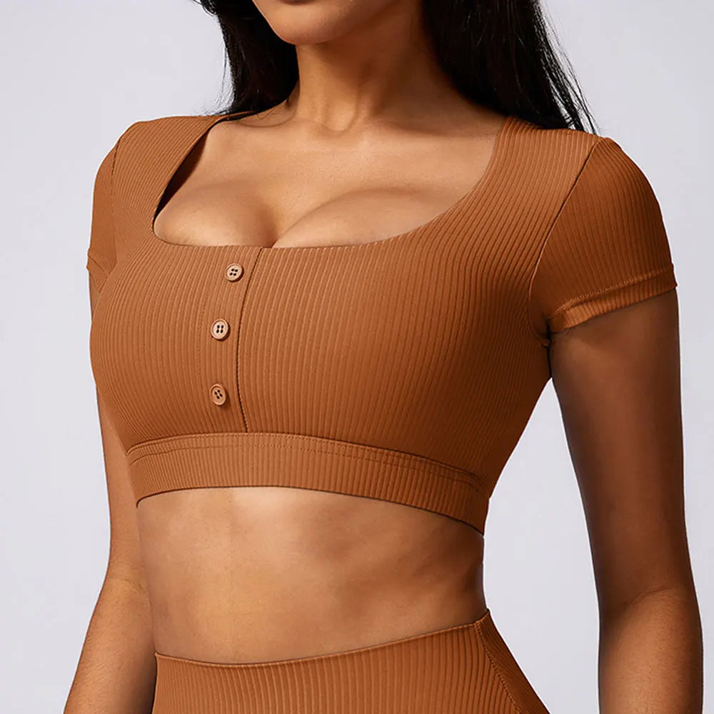 T-Shirt Yoga Anna - caramel / S