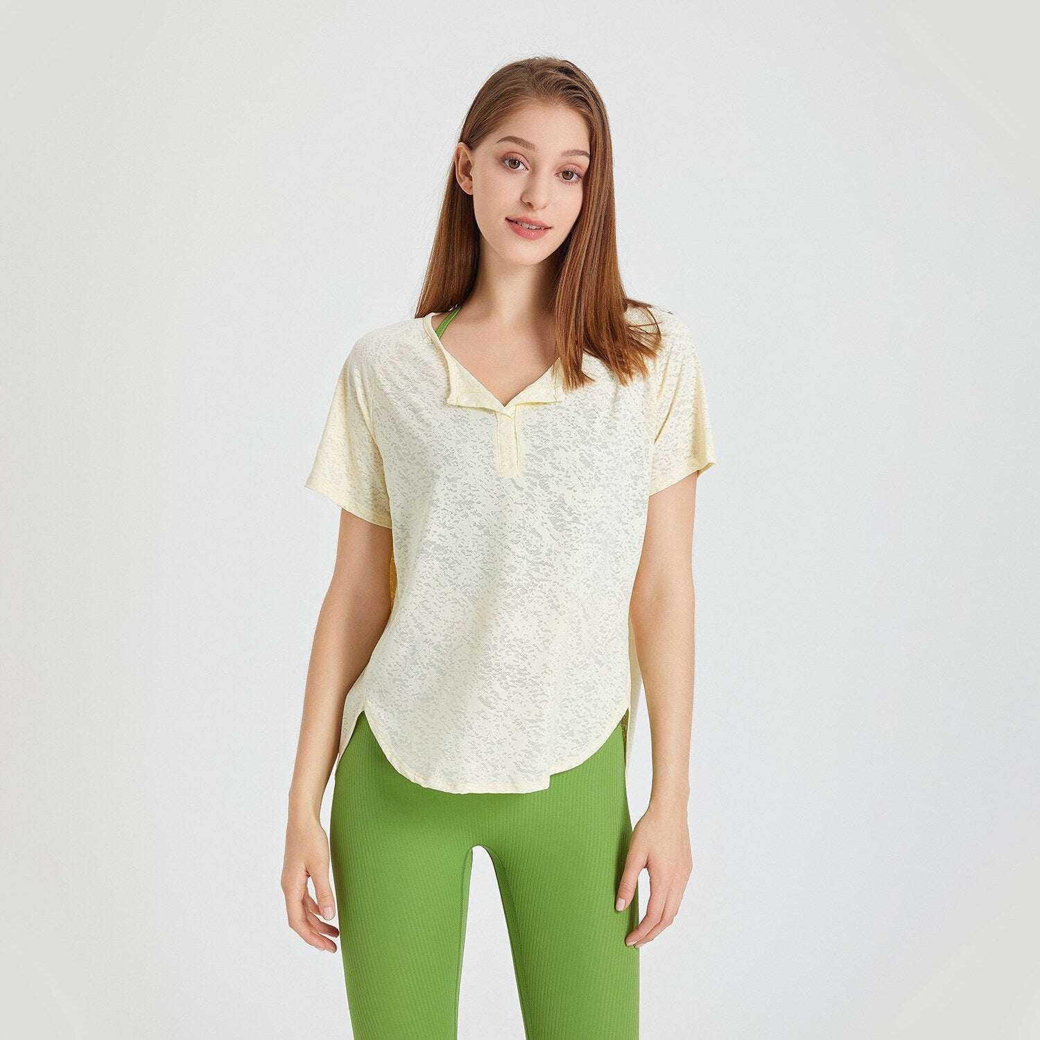 T-shirt Yoga Casual - jaune clair / S