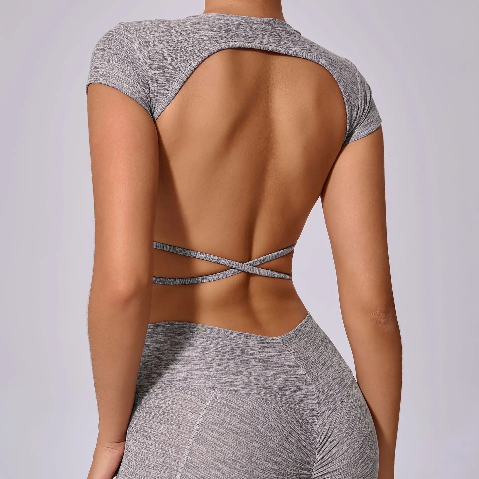 T-shirt Yoga Dos Nu - gris / S