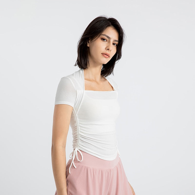 T-shirt Yoga Glamour - blanc / S