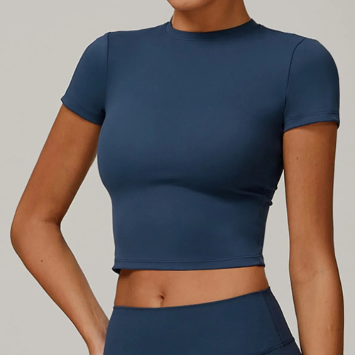 T-shirt Yoga Moulant - bleu marine / S