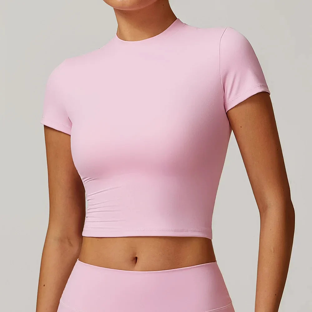 T-shirt Yoga Moulant - rose / S
