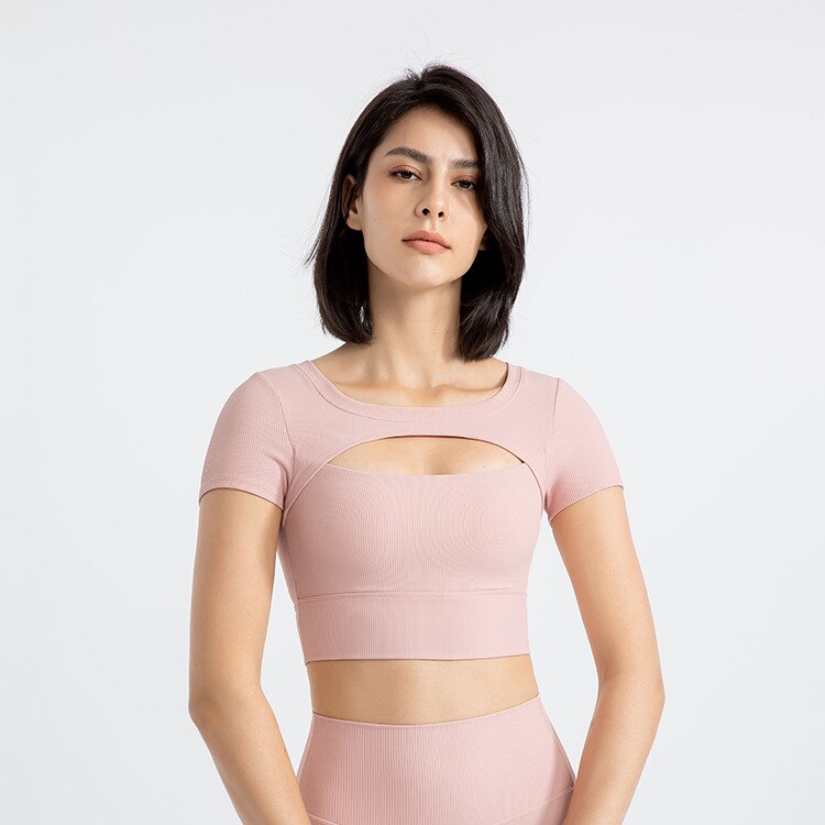 T-shirt Yoga Sexy - rose / S