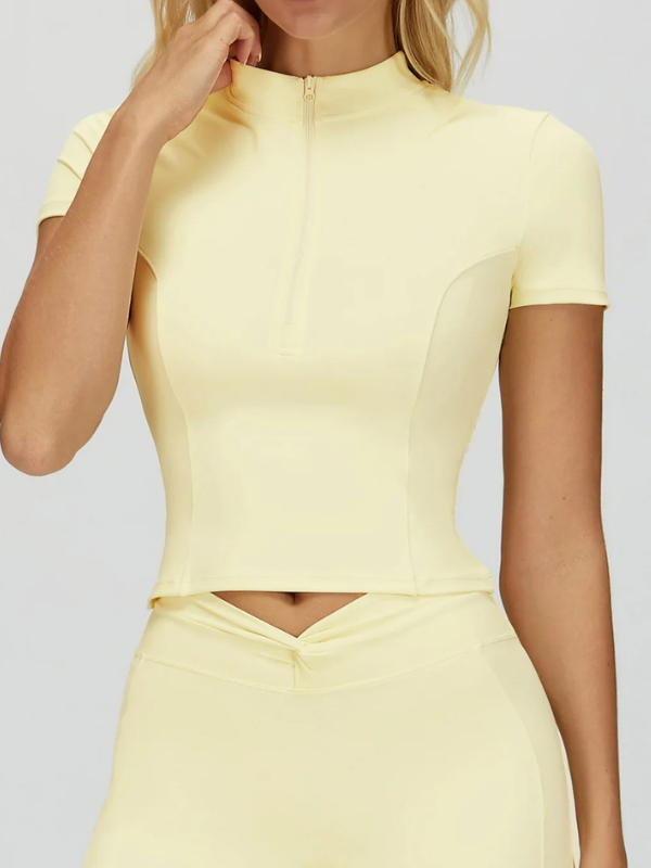 T-shirt Yoga Zippé Ajusté