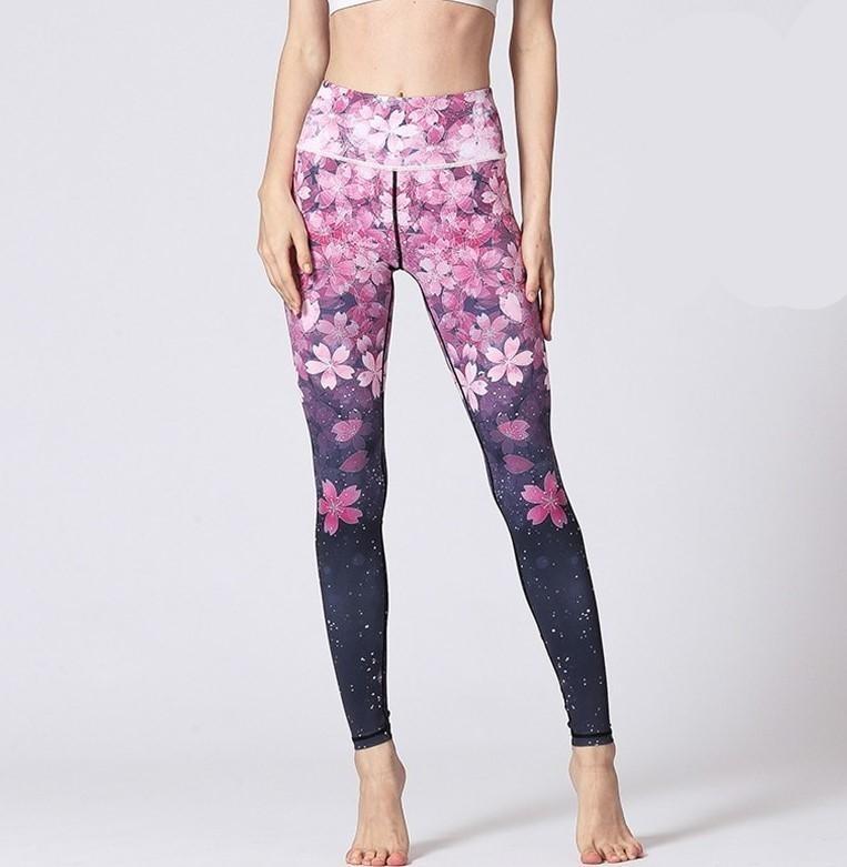 Legging Yoga Motifs Fleurs de Sakura