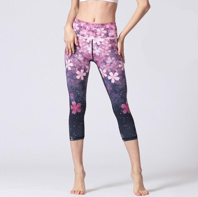 Legging Yoga Motifs Fleurs de Sakura