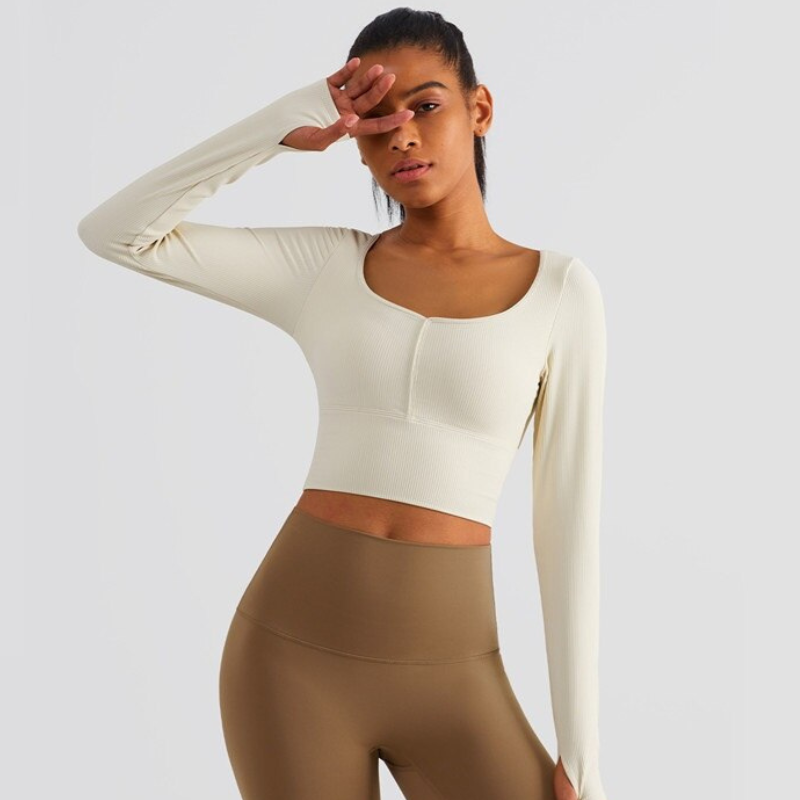 Pull Yoga Col Rond - Blanc / S