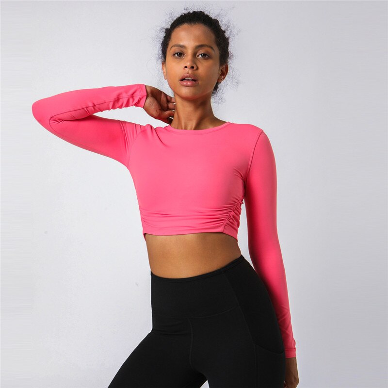 Pull Yoga Crop Top - Rose / S