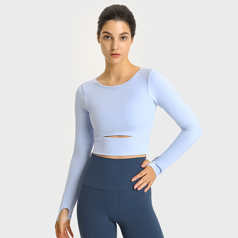 Pull Yoga Manches Longues - Bleu clair / XS