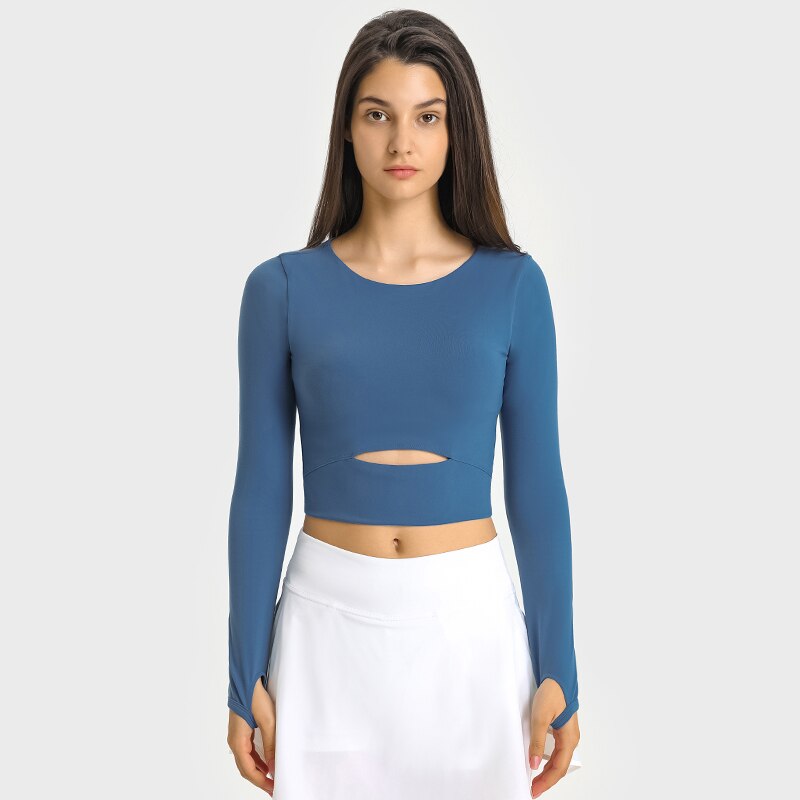 Pull Yoga Manches Longues - Bleu foncé / XS