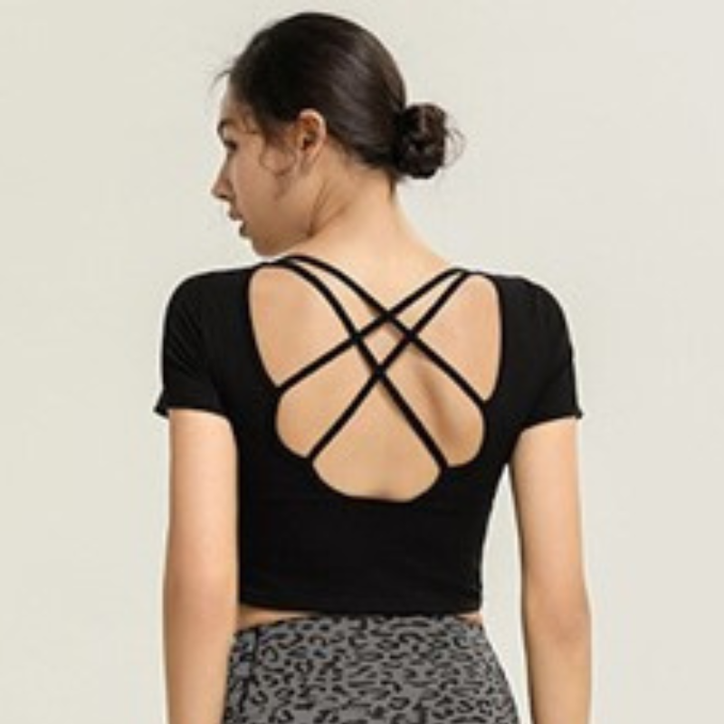 T-shirt Yoga Ajusté - Noir / S