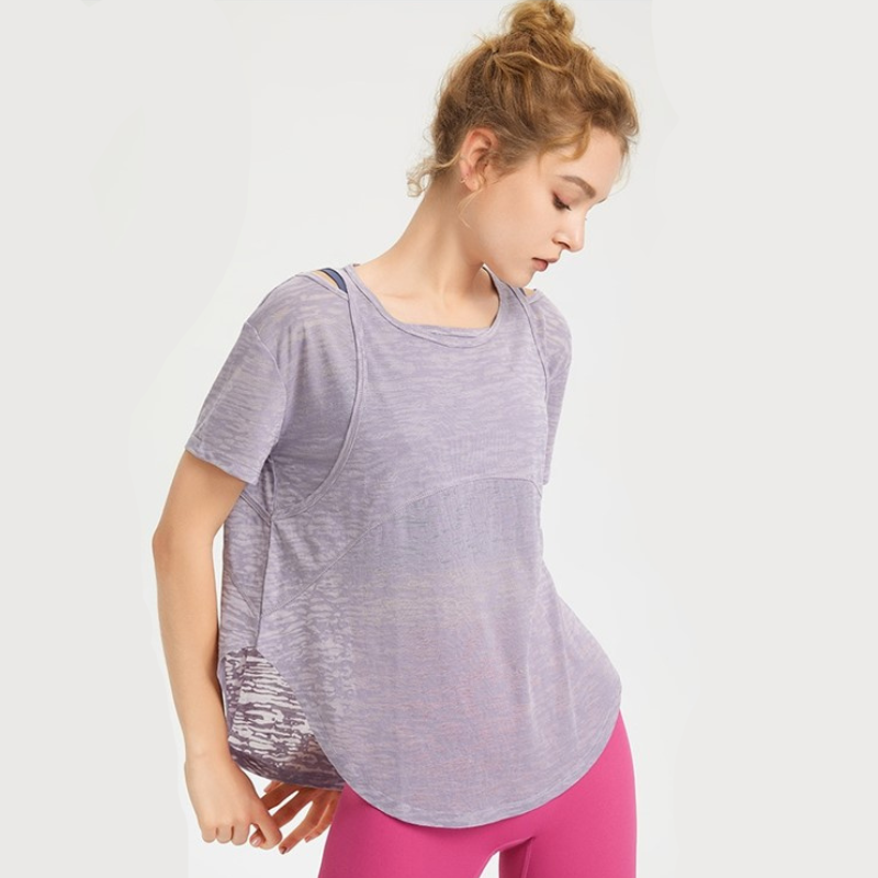 T-shirt Yoga Transparent - Violet / S
