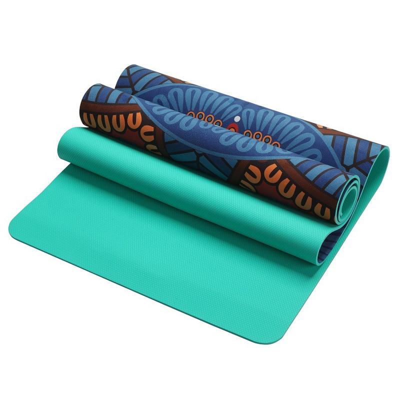 Tapis Yoga Fleur de Lotus - Bleu