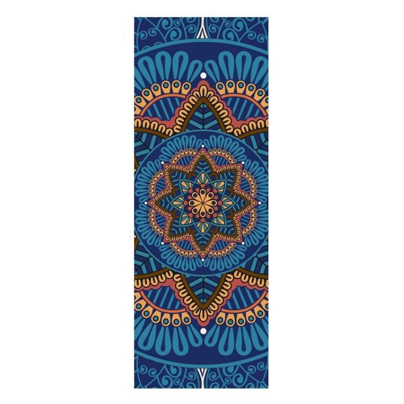 Tapis Yoga Fleur de Lotus - Bleu