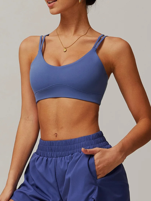 Brassière Dos Croisé Graphique - bleu / S