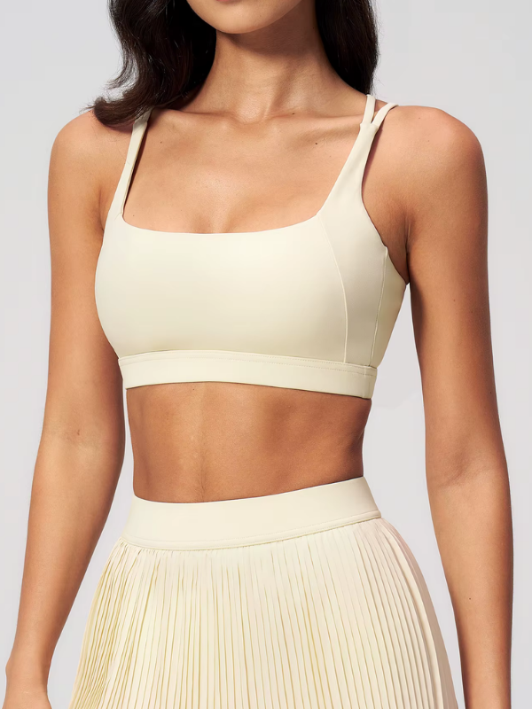 Brassière Yoga Bretelles Croisées - beige / S