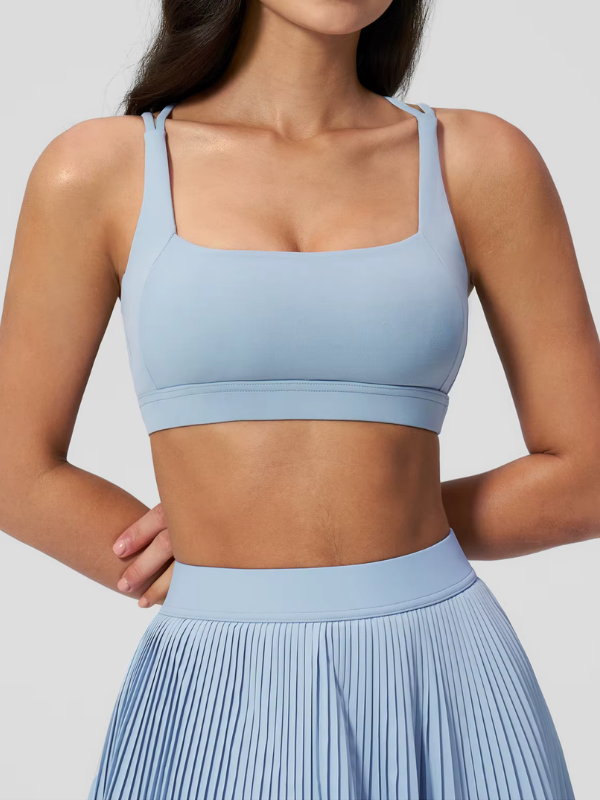 Brassière Yoga Bretelles Croisées - bleu clair / S