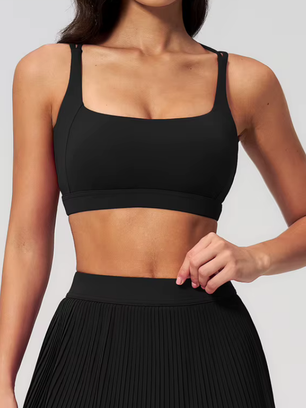 Brassière Yoga Bretelles Croisées - noir / S