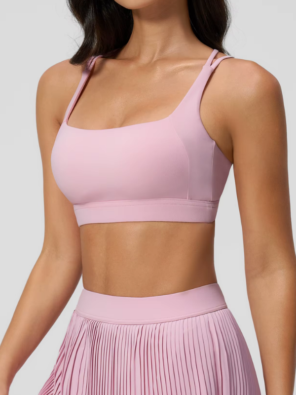 Brassière Yoga Bretelles Croisées - rose clair / S
